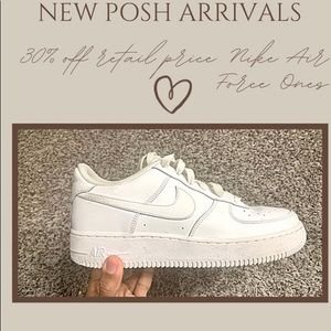 NIKE AiR FORCE ONES WHITE KIDS 6.5